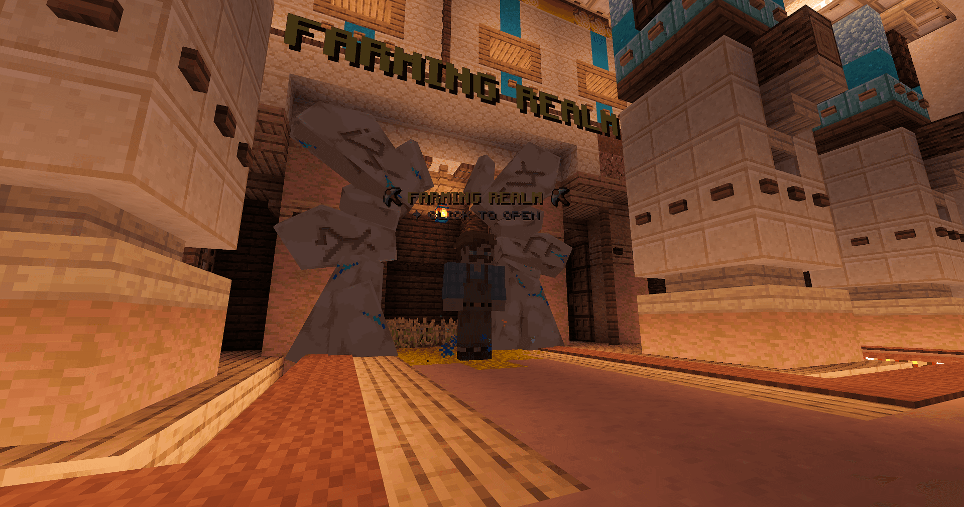 Farming Realm portal entrance in NobleMC