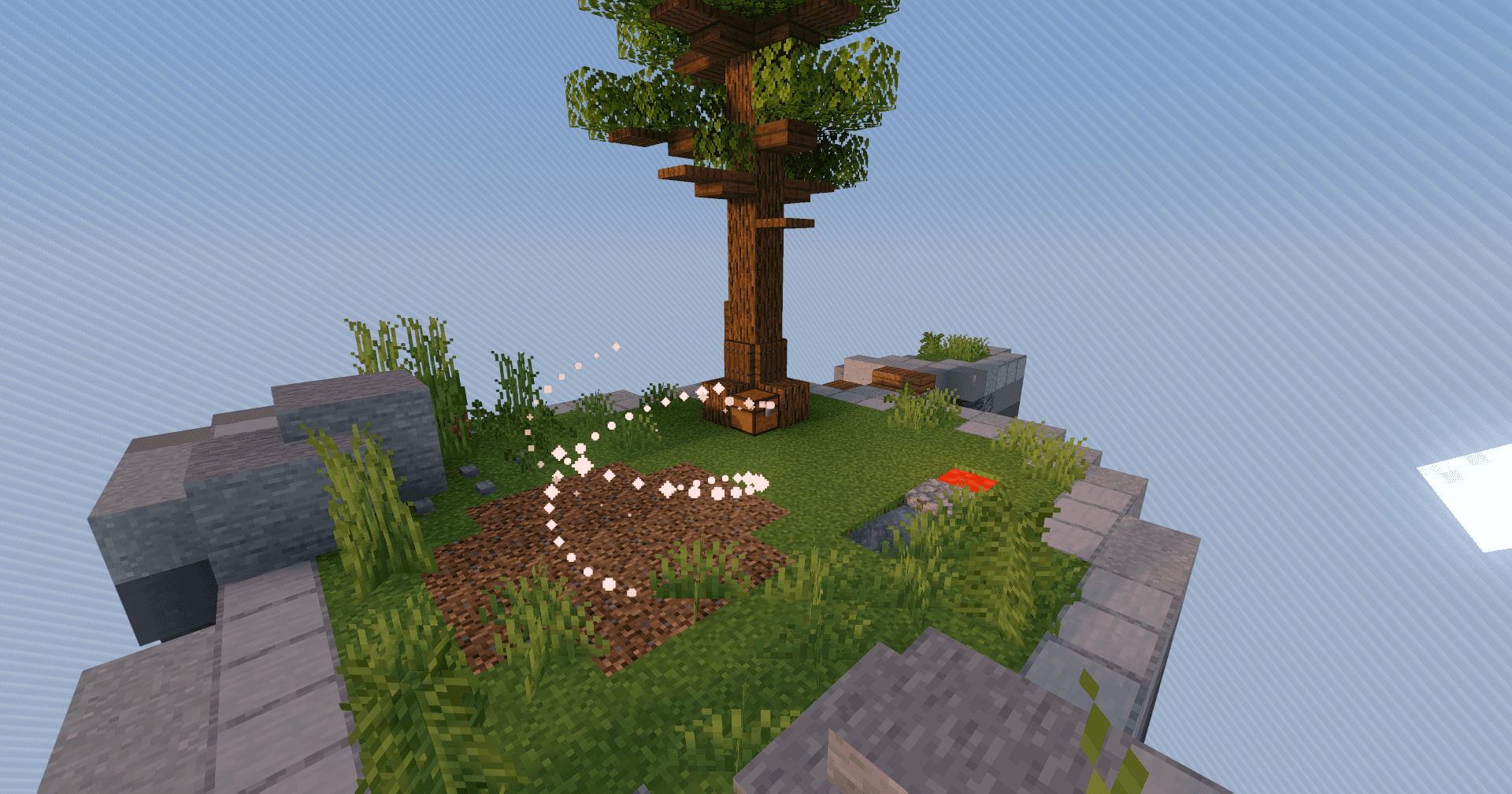 Basic Skyblock starter island in NobleMC
